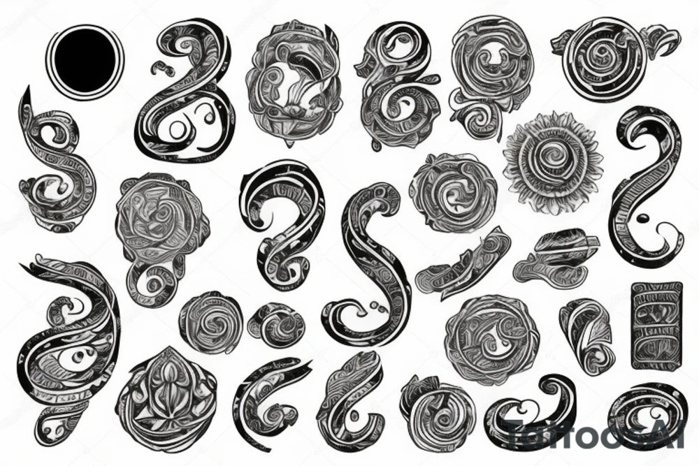 ancient scroll of paper with symbols tattoo idea