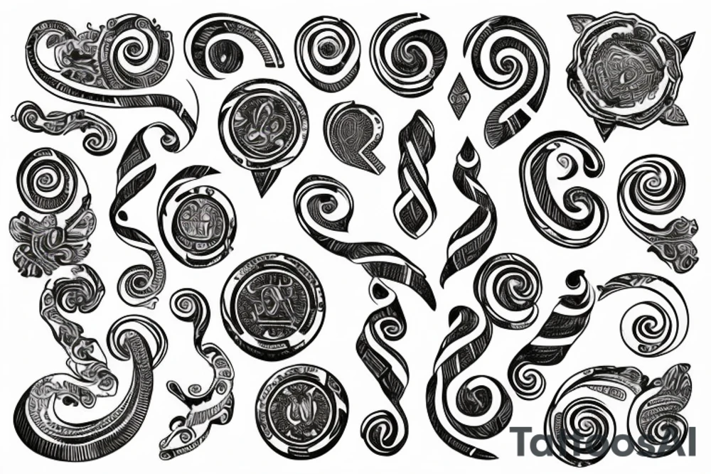 ancient scroll of paper with symbols tattoo idea