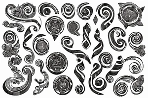 ancient scroll of paper with symbols tattoo idea