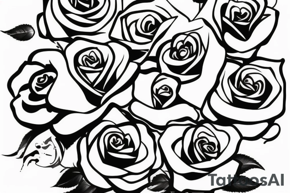 Rose outline with shading tattoo idea