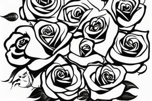 Rose outline with shading tattoo idea