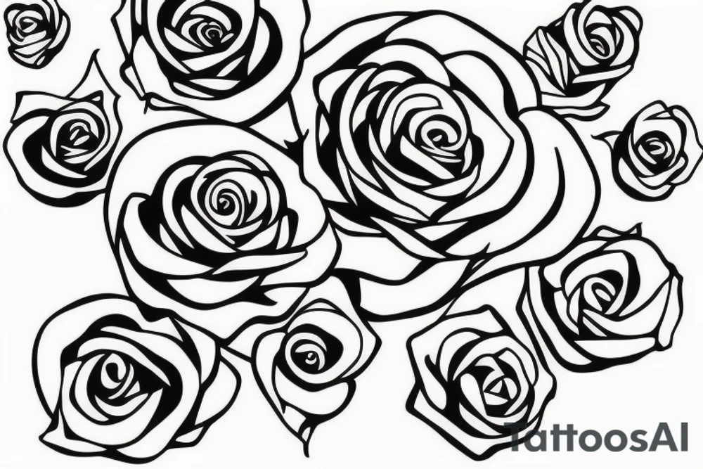 Rose outline with shading tattoo idea
