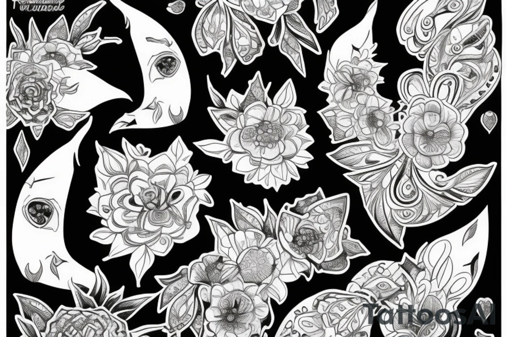 Tatuaż w stylu love self kobieta z  kwiatem Marigold tattoo idea