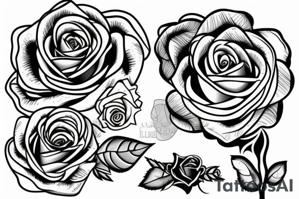 One Rose outline with shading tattoo idea