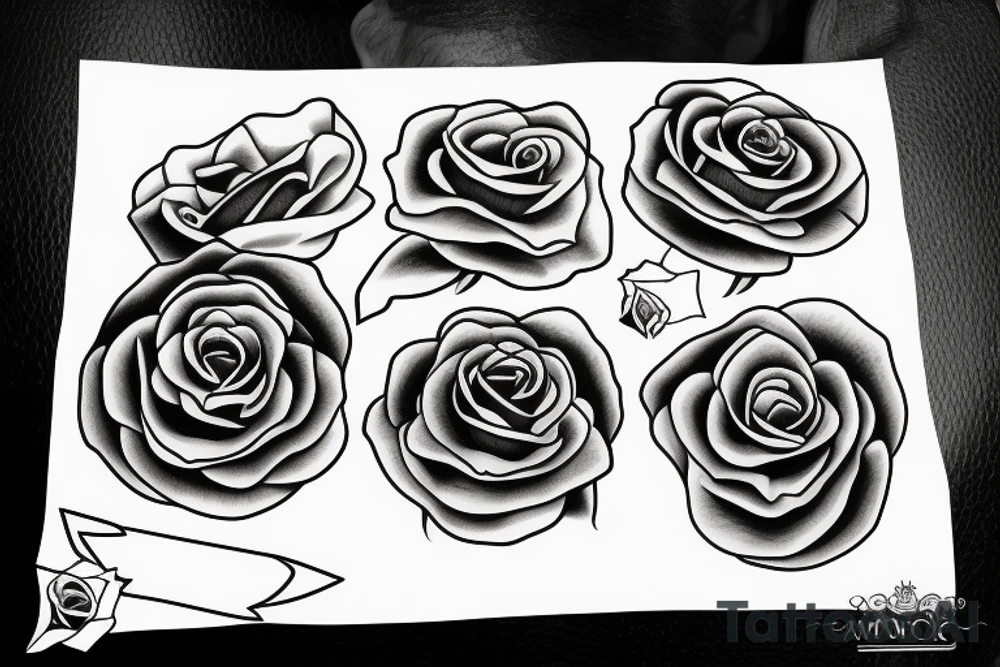 One Rose outline with shading tattoo idea