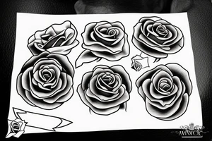One Rose outline with shading tattoo idea