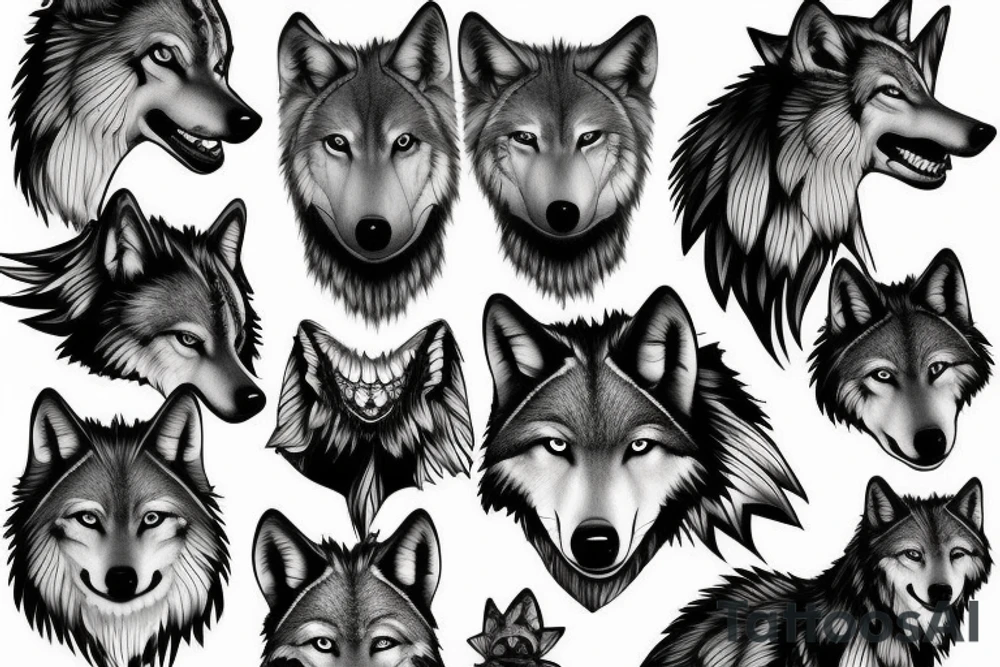Wolf and forser tattoo idea
