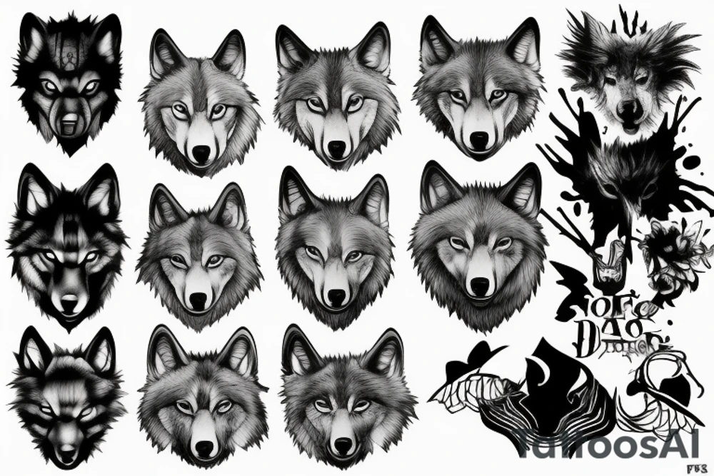 Wolf and forser tattoo idea