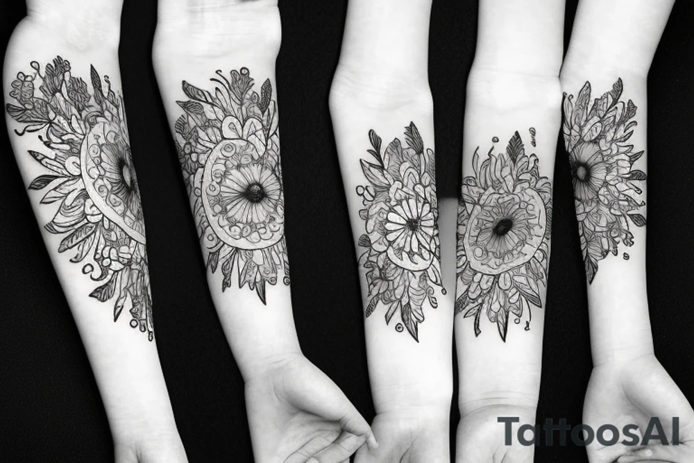 Tatuaż w stylu love self kobieta z  kwiatem Marigold tattoo idea
