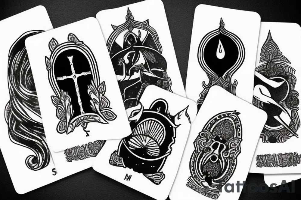 Black tarot card tattoo idea