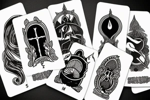 Black tarot card tattoo idea