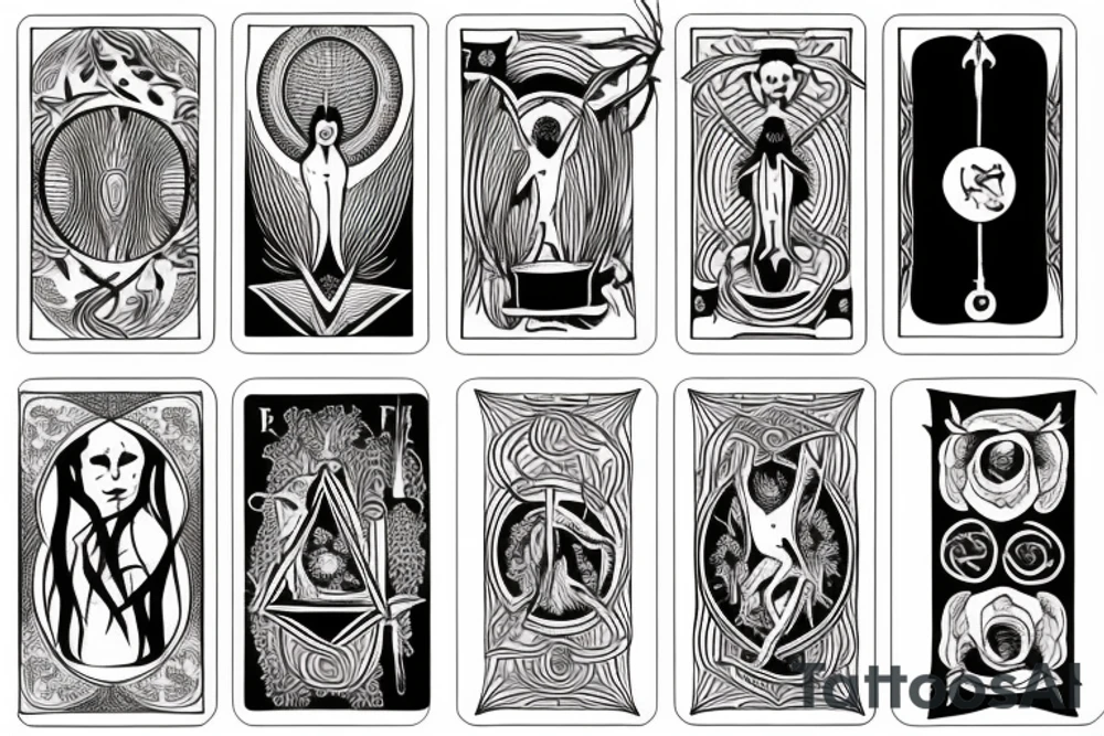 Black tarot card tattoo idea