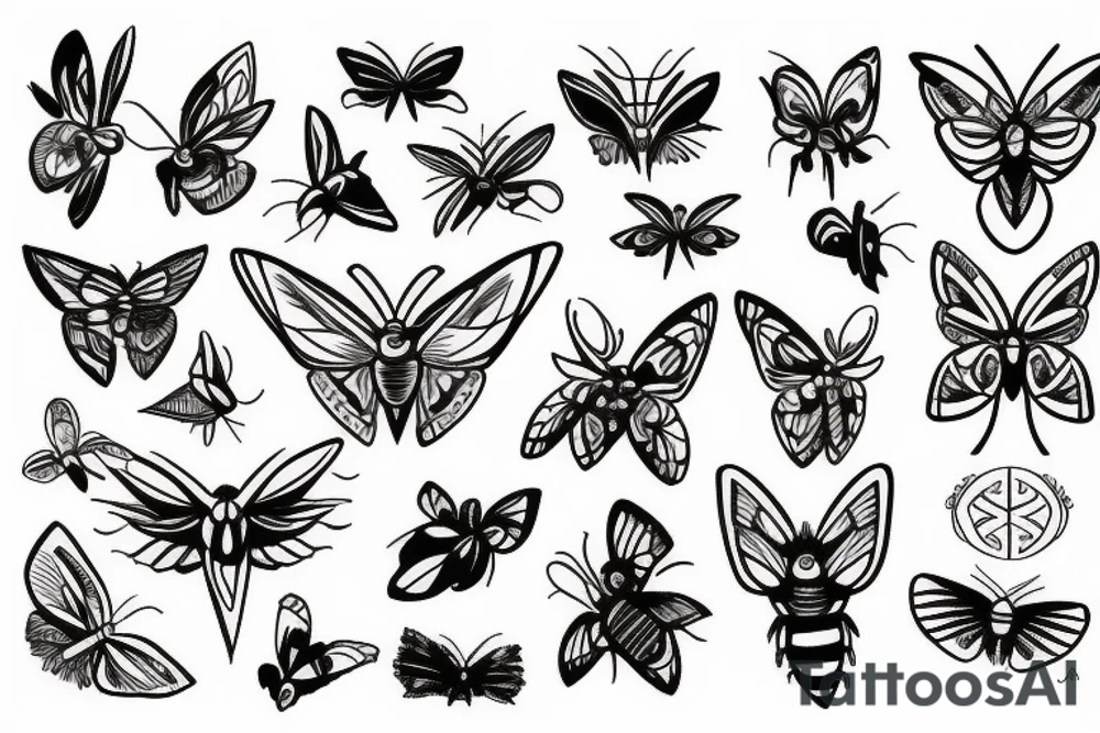 Moth sketch tattoo idea