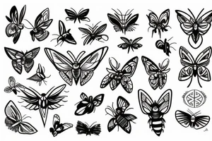 Moth sketch tattoo idea