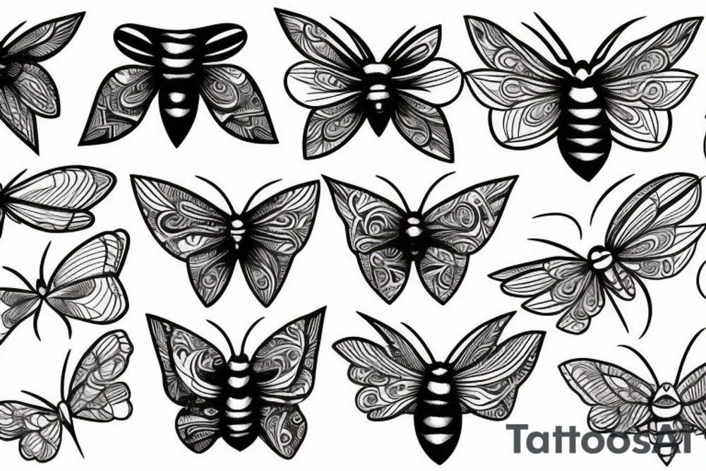 Moth sketch tattoo idea