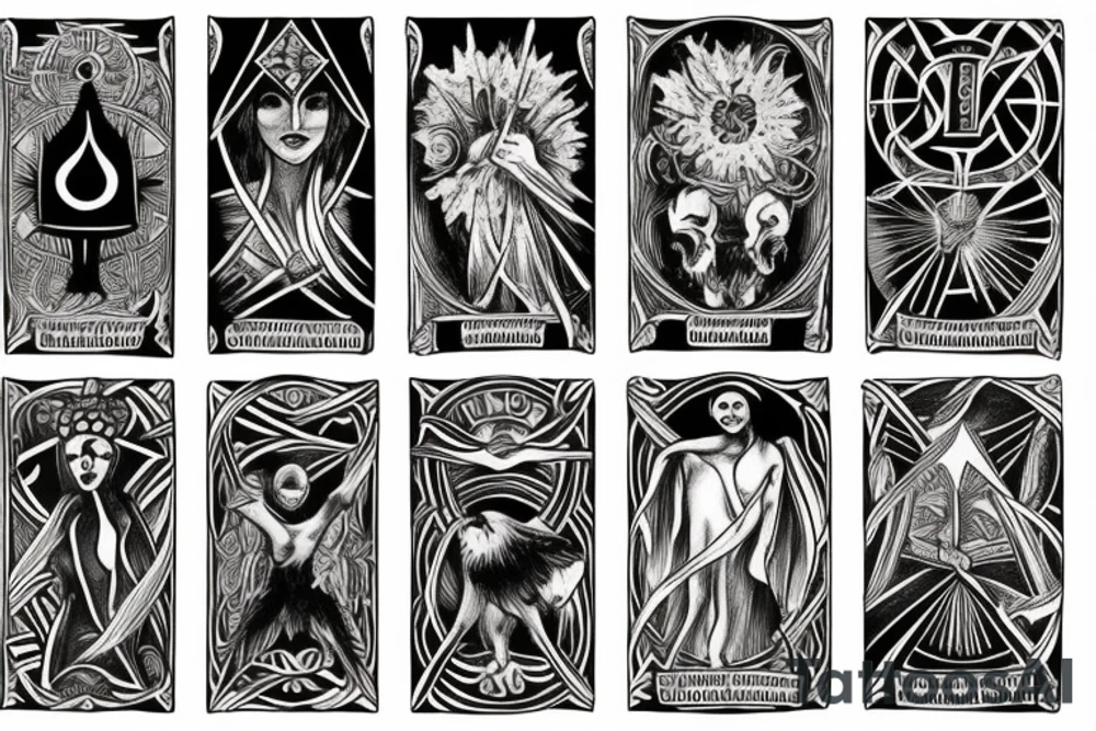 Black tarot card tattoo idea