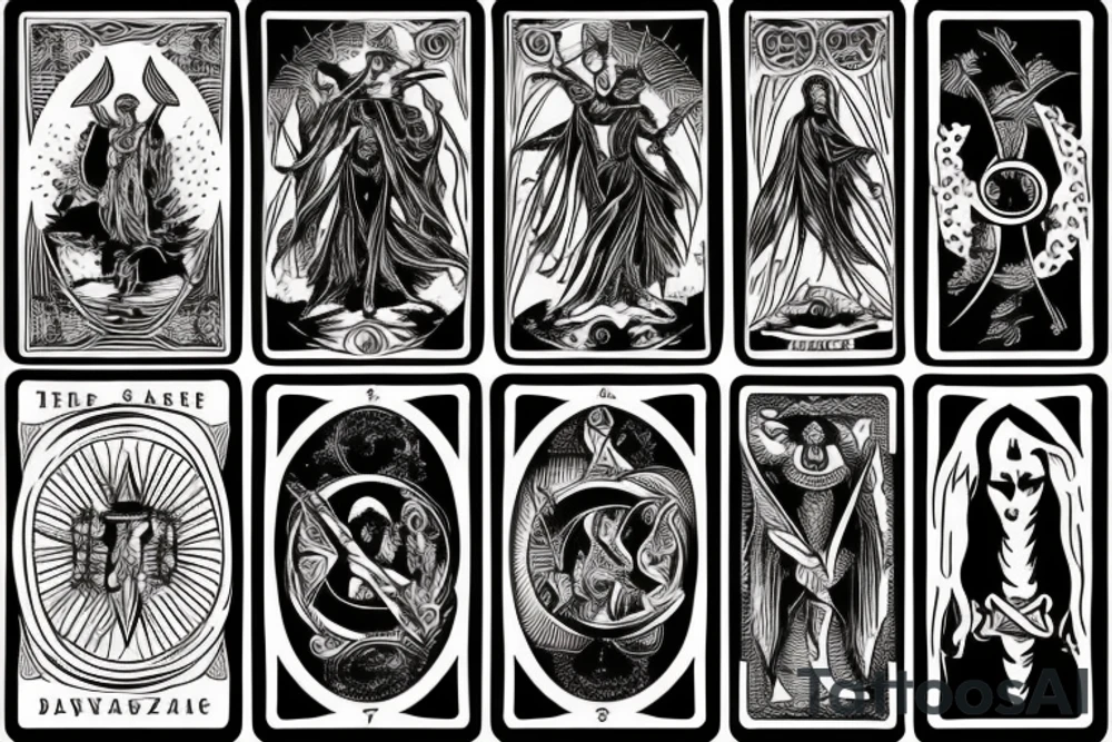 Black tarot card tattoo idea