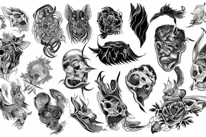 Lew,morze,kwiaty tattoo idea