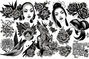 Lew kwiaty morze tattoo idea