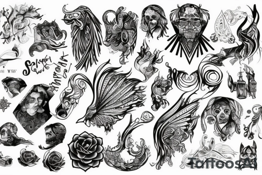 japoński motyw wojownika oraz smoków wraz ze świątynią tattoo idea