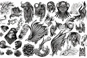 japoński motyw wojownika oraz smoków wraz ze świątynią tattoo idea
