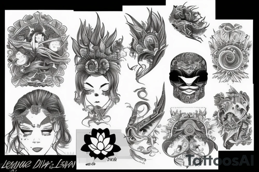 Lew kwiaty tattoo idea