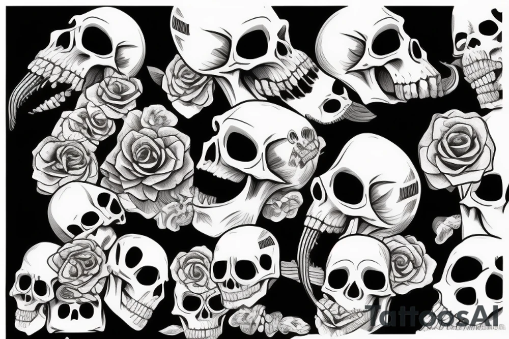 skull neck tattoo idea