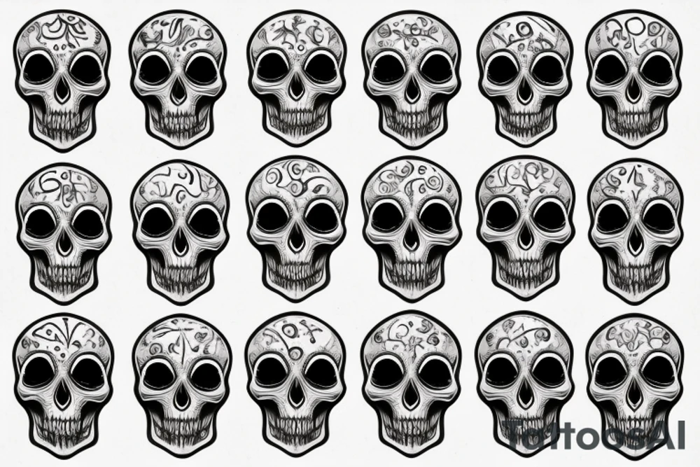 skull neck tattoo idea