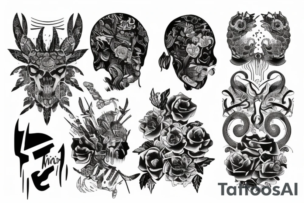 Lew kwiaty tattoo idea