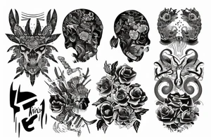 Lew kwiaty tattoo idea