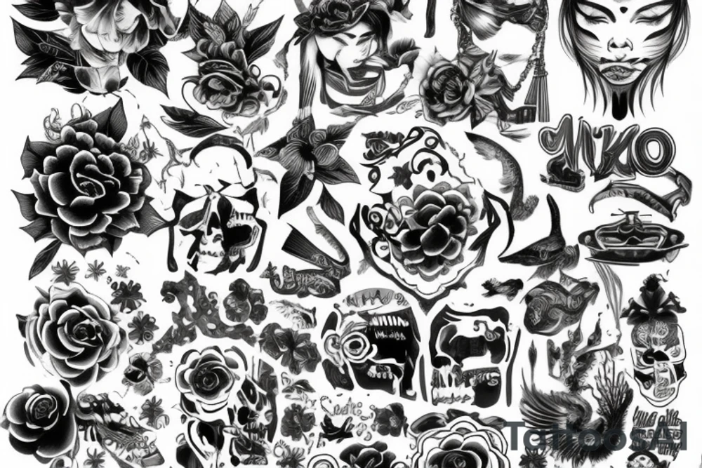 Lew kwiaty tattoo idea