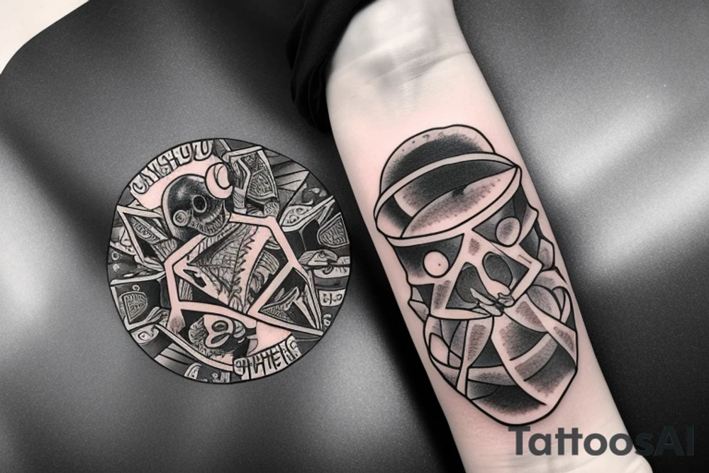 UFO kidnapped a human from cthulu tattoo idea