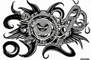 UFO kidnapped a human from cthulu tattoo idea