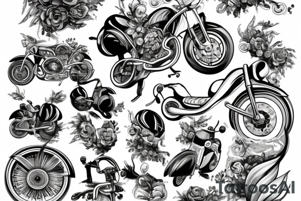 Związany z Strażą oraz z motocyklami tattoo idea