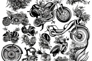 Związany z Strażą oraz z motocyklami tattoo idea