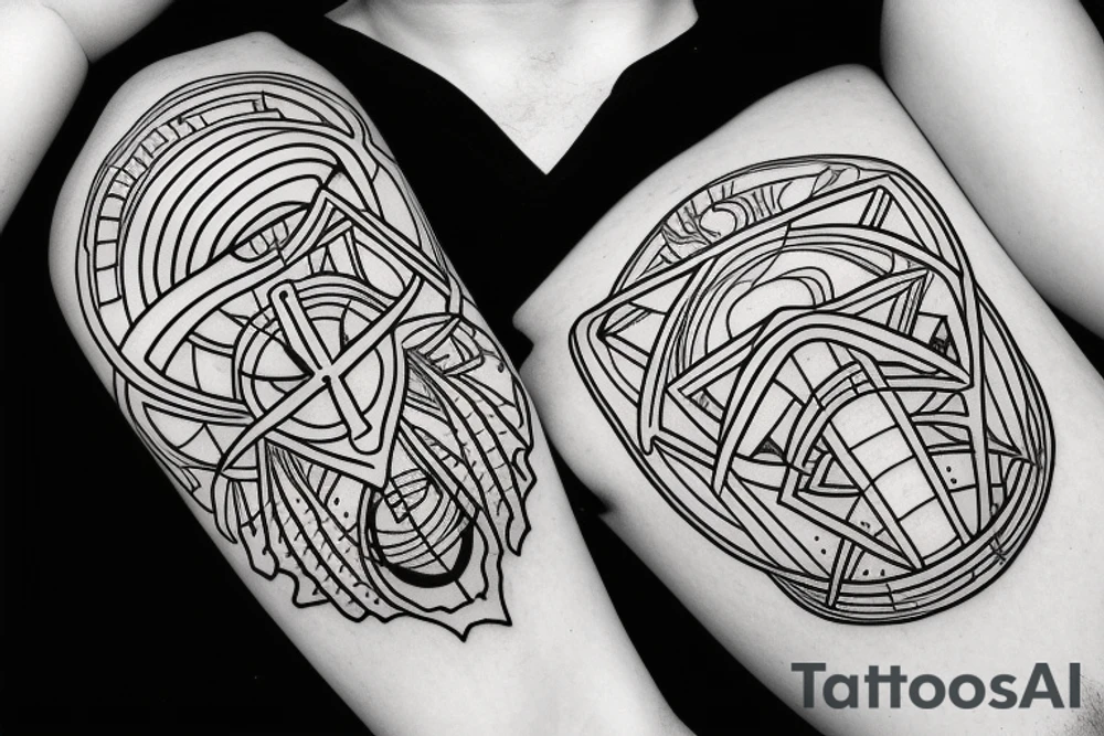 UFO kidnapped a human from Cthulhu tattoo idea