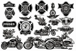 fire brigade and motorcycles tattoo idea
