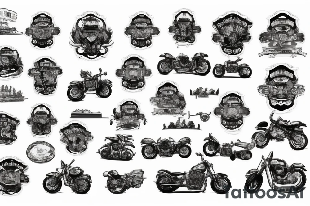 fire brigade and motorcycles tattoo idea