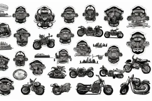 fire brigade and motorcycles tattoo idea