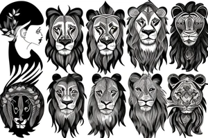 Lion in the forest tattoo idea