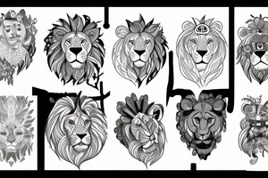 Lion in the forest tattoo idea