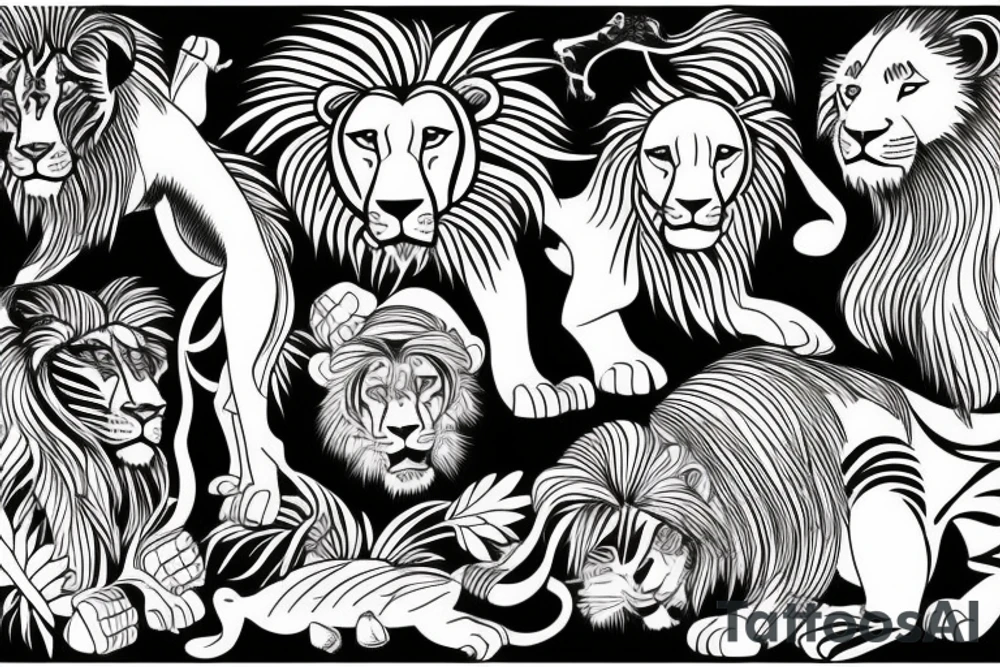 Lion in the jungle tattoo idea
