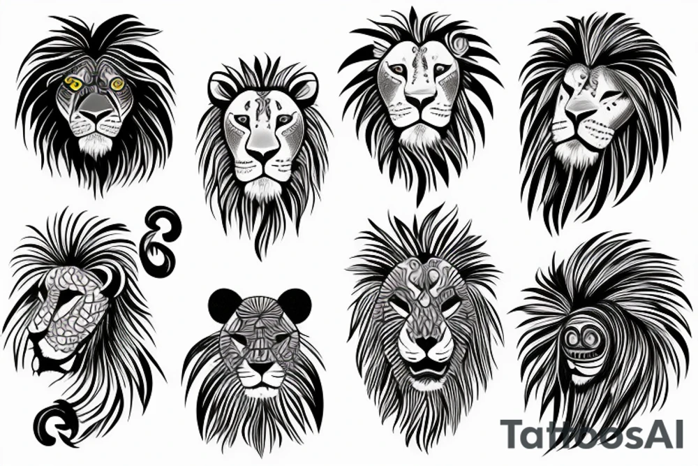 Lion in the jungle tattoo idea