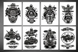 fire brigade and motorcycles tattoo idea