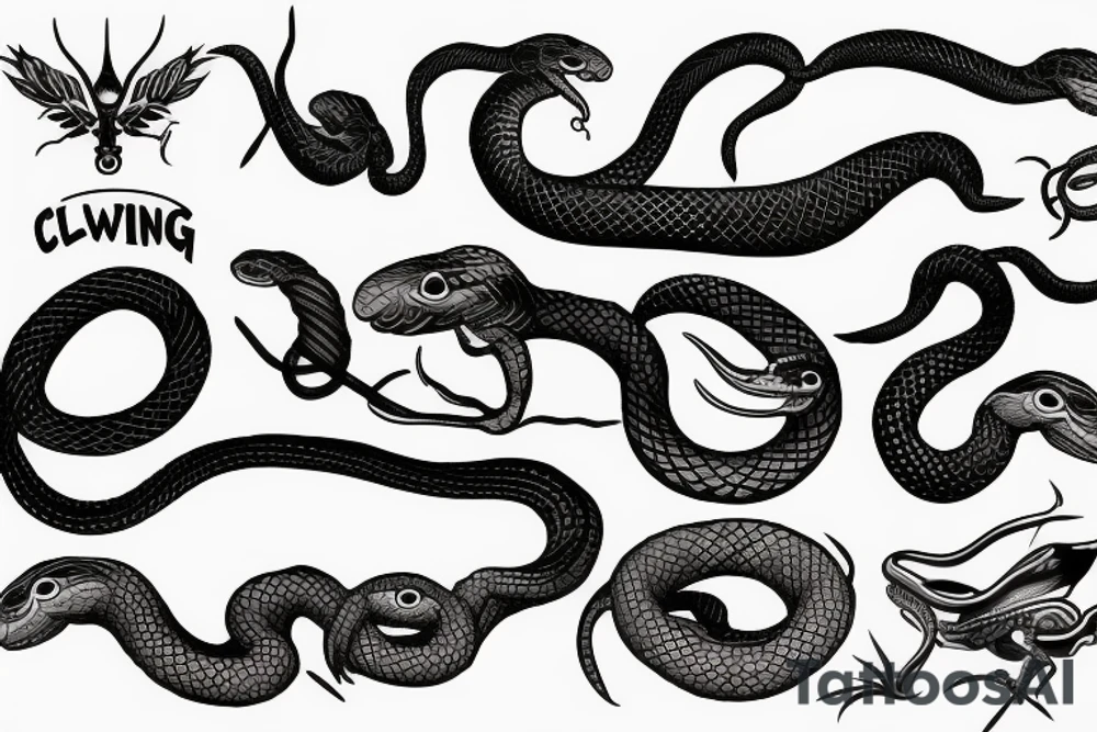 Snake crowling down tattoo idea