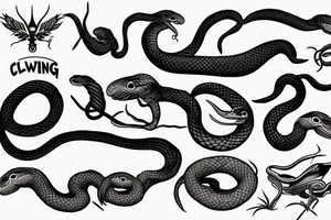 Snake crowling down tattoo idea