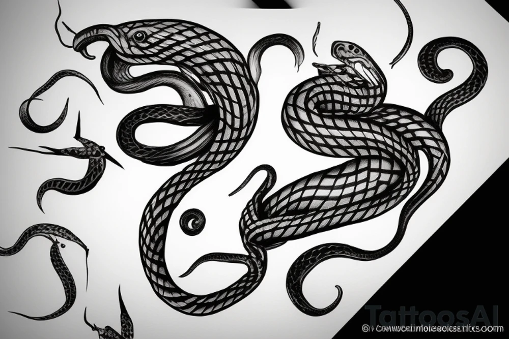 Snake crowling down tattoo idea