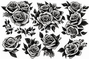 gun with roses tattoo idea