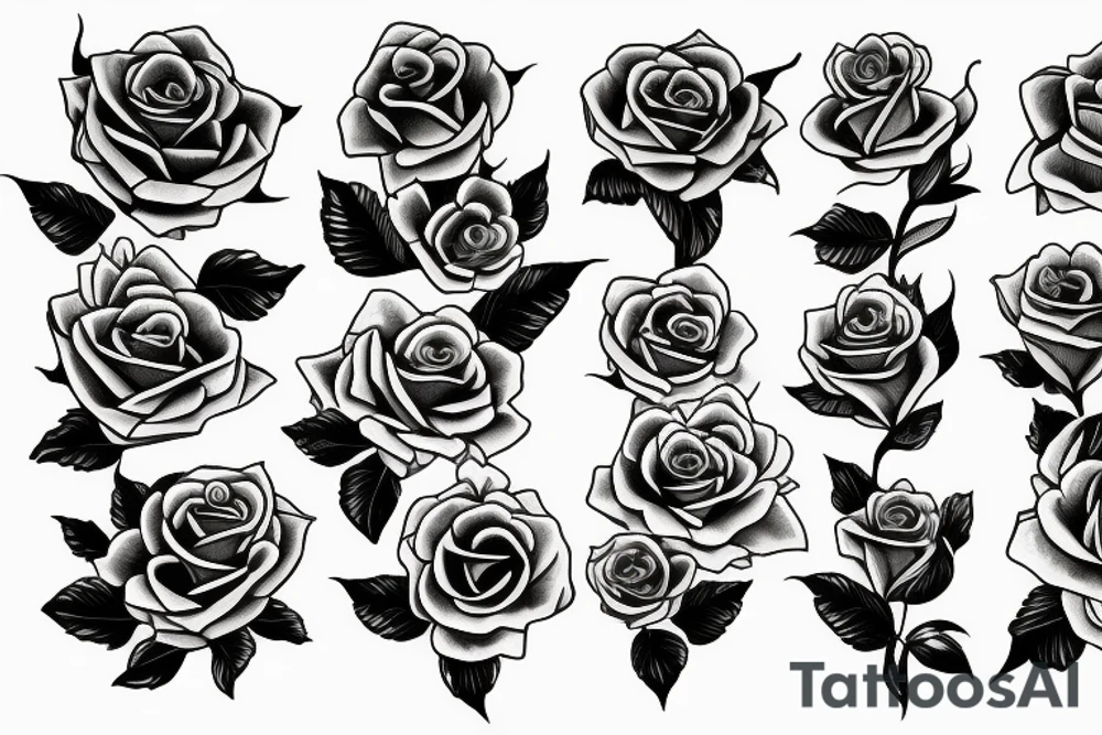 gun with roses tattoo idea
