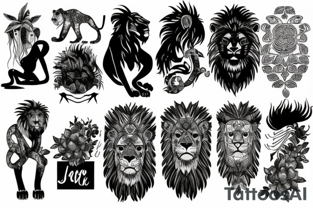 Lion in the jungle tattoo idea